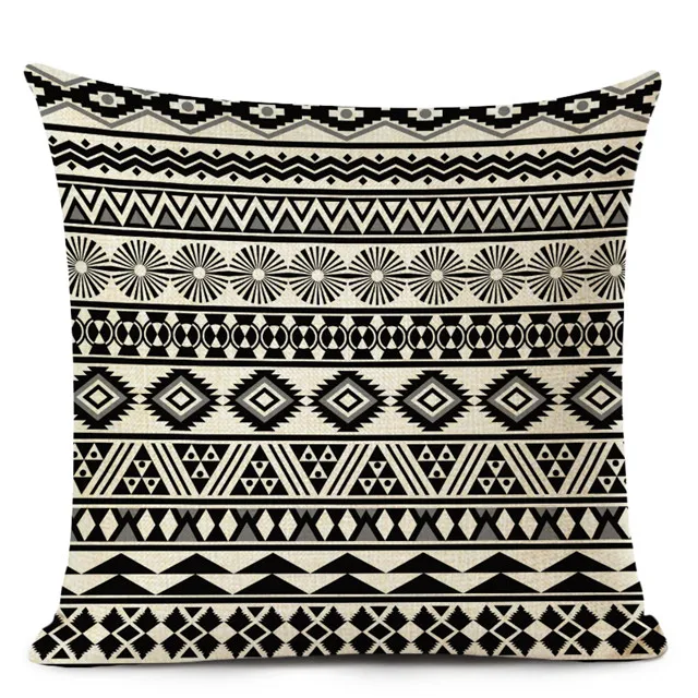 Retro High Quality ethnic Geometry Cushion Cover Throw Pillow Cutton Linen Car Sofa Bed Home Decor Textile Printed Pillowcase - Цвет: 15