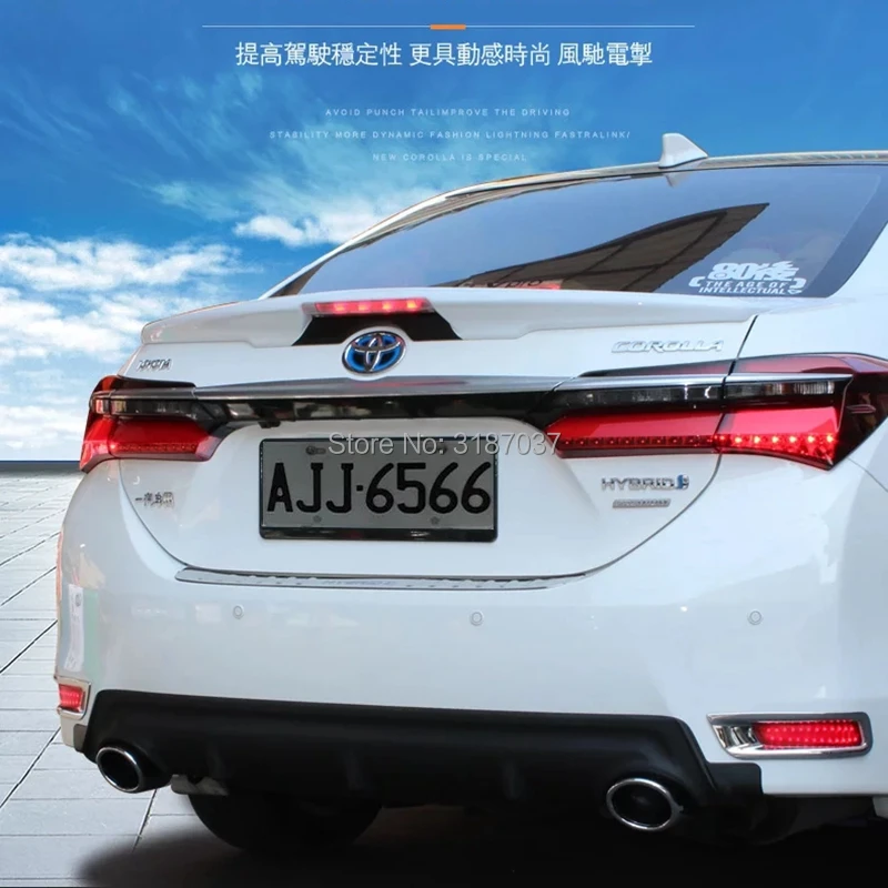 for Toyota Corolla Rear Wing 2014-2017 ABS Plastic Unpainted Color Roof Spoiler Trunk Lip Boot Cover Car Styling | Автомобили и