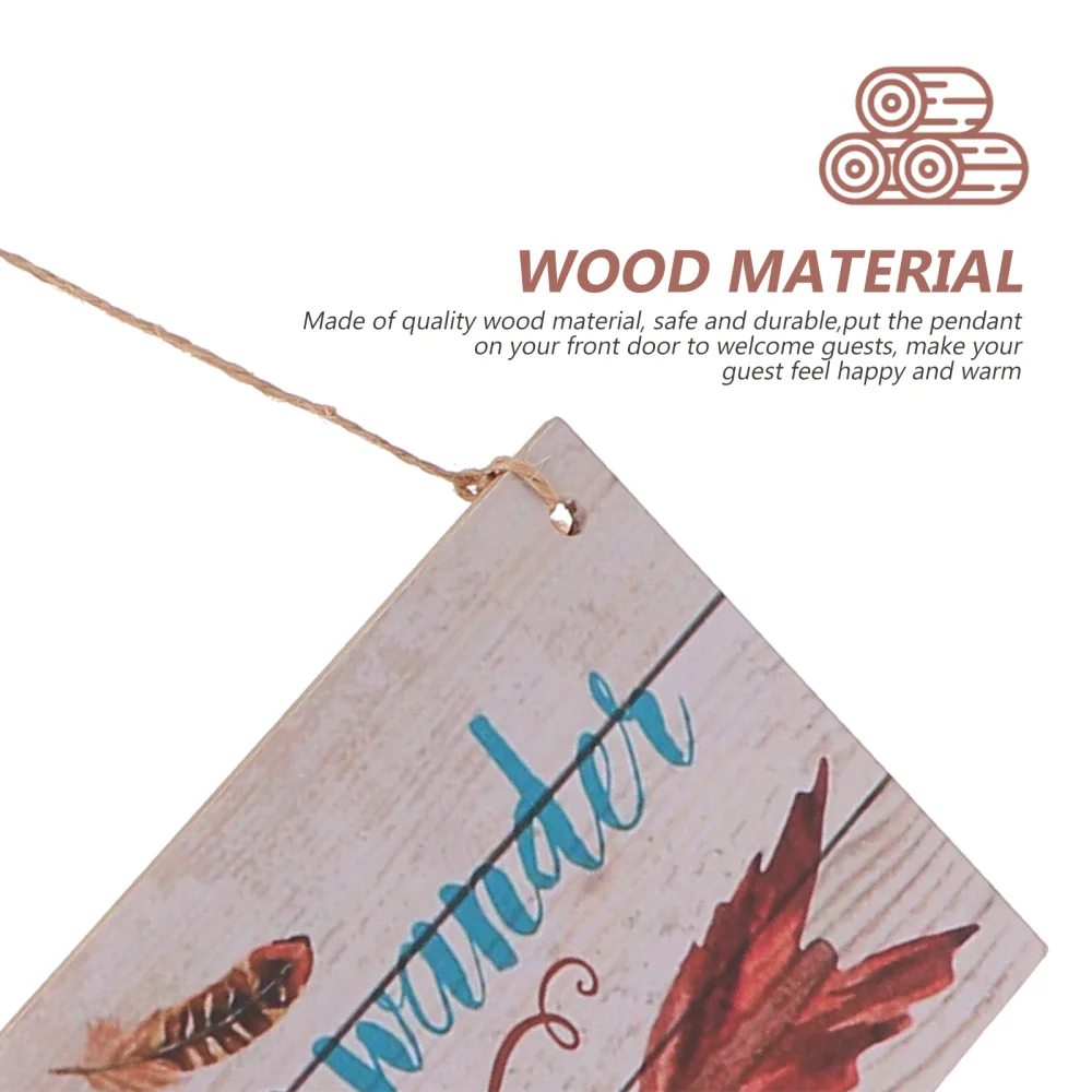 

4pcs Wooden Welcome Pendant Sign Wall Door Hanging Sign Home Furnishing Gift