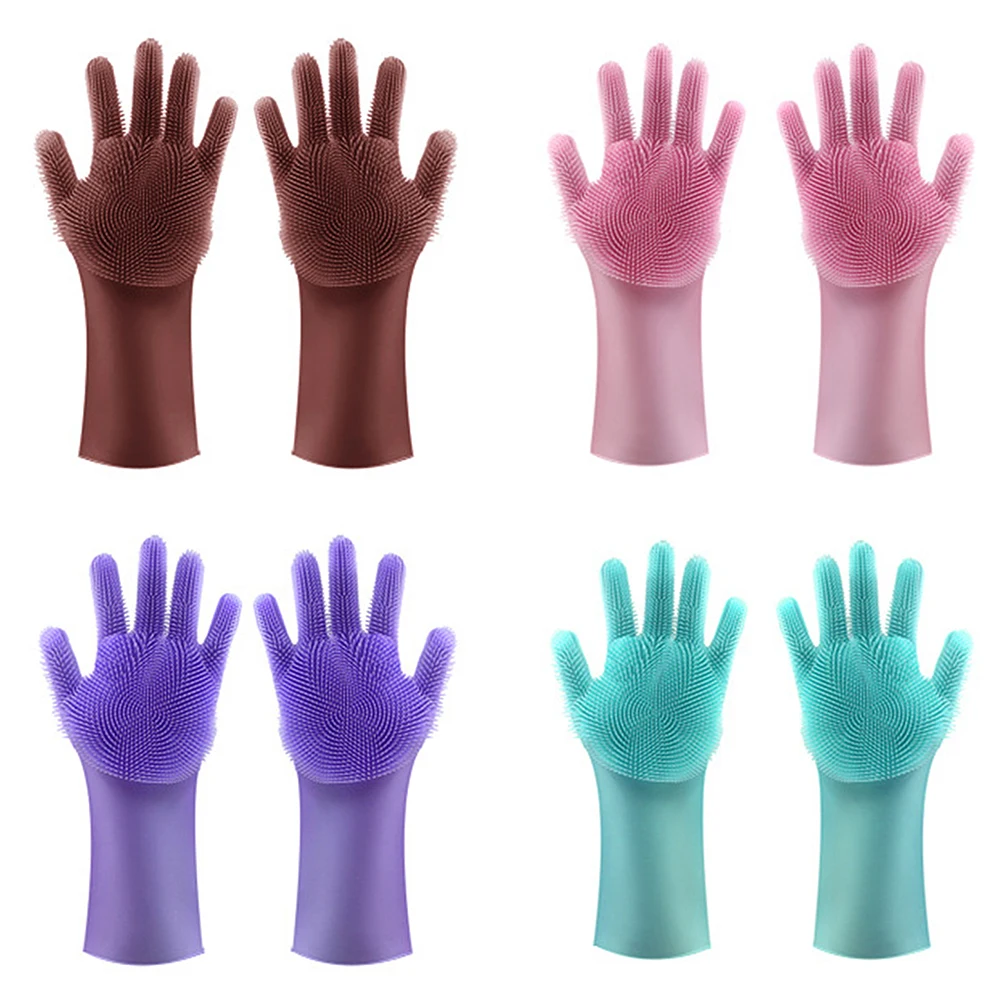 

2 в 1, силиконовые перчатки для мытья посуды