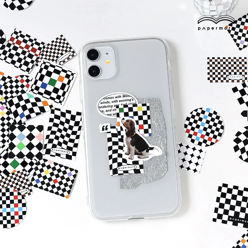 

30Pcs/lot Paper Strip Arrow Lattice Stickers Mark Warning Tape DIY Phone Decor Grids Decorative Accessories Stationery Supplies