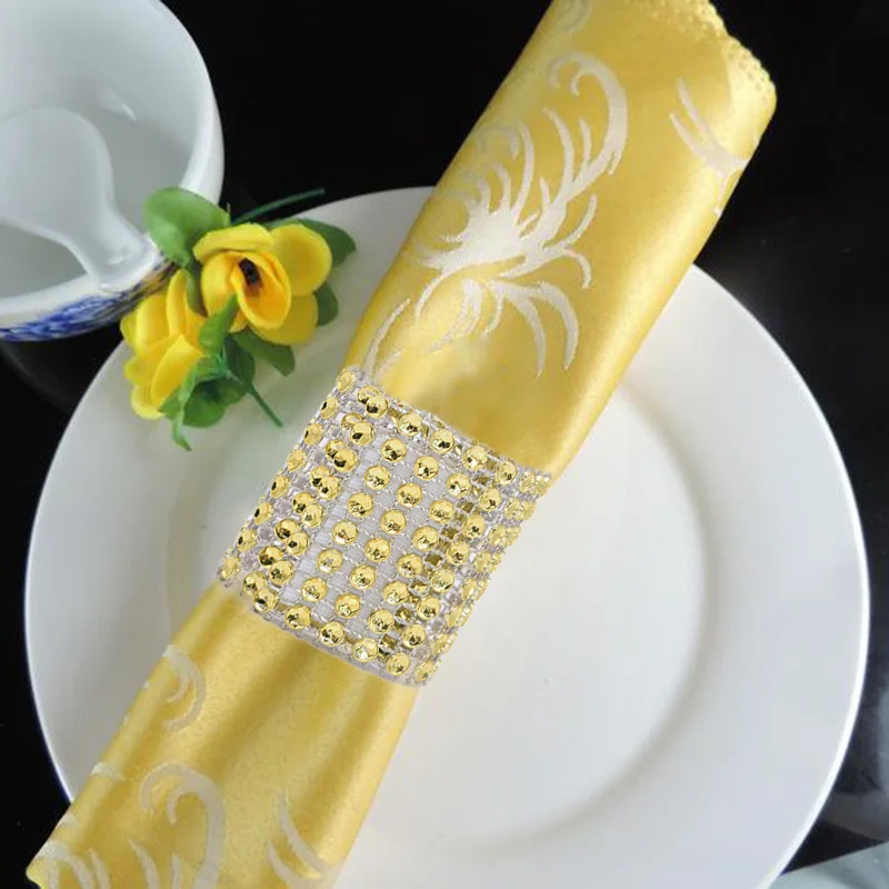 10 шт. золотистые серебристые кольца для салфеток DIY ремесленные банты со стразами