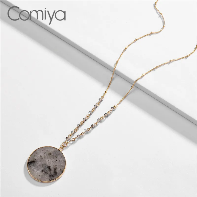 Comiya Модные Винтажные амулеты из цинкового сплава стеклянные большие ожерелья