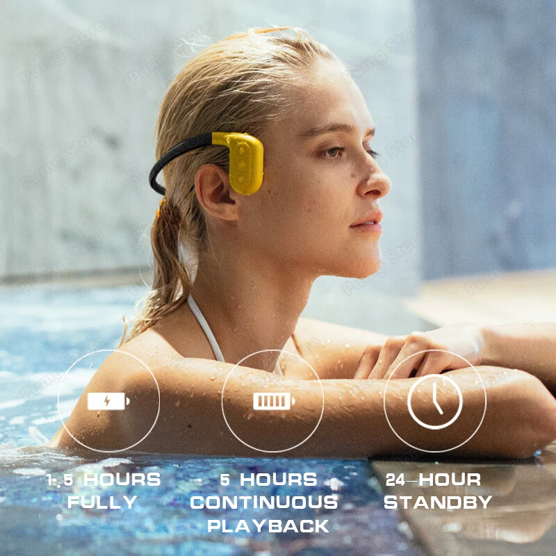 Tayogo IPX8 водонепроницаемый 8 Гб подводный MP3 музыкальный плеер костной проводимости наушники с FM bluetooth ПЕДО метр для плавания Спорт