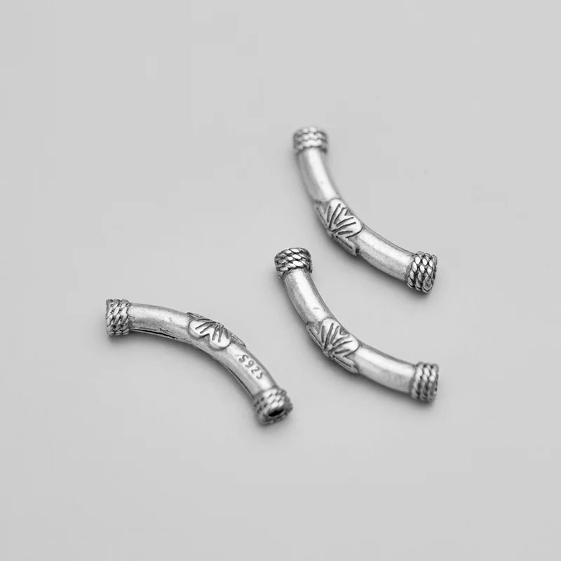 MEETSOFT 100% Серебряный Рельефный цветок сливы резной узор из бисера винтажный