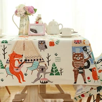 cartoon forest party tablecloth polyester waterproof dinner table cloth for kids home party table cover picnic cloth new year
