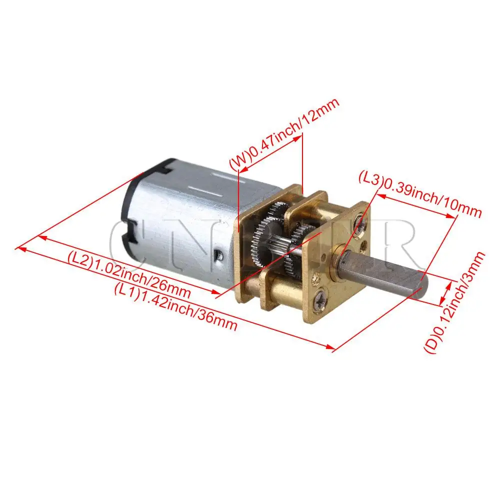 CNBTR 33x12 мм серебристый металл 120 об/мин DC 12V Мини редуктор скорости мотор-редуктор |