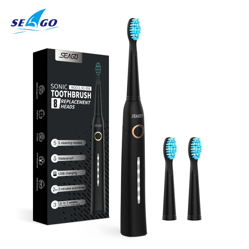 Seago Fast shipping Sonic Toothbrush Electric Toothbrush with Case Teeth Cleaner Tooth Whitening Dental Ultrasonic Brush