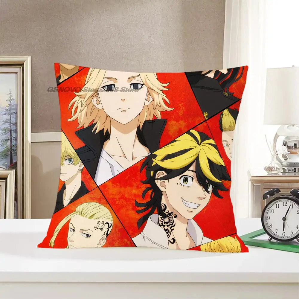 

Anime Tokyo Revengers Druck Kissenbezug für Home Sofa Auto Decor Weiche Plüsch Kissen Abdeckung Fallen Dekorationen Mode Kissenb