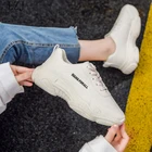 Кроссовки женские на платформе, дышащие, Вулканизированная подошва, повседневная обувь, дизайнерские, Размеры 35-40, белые, на лето