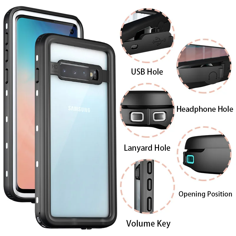 

Shellbox Shockproof Case for Samsung S10 S9 Plus Note 20 Waterproof Case for Samsung Note 10 Plus Note 9 8 Silicone Luxury Cover