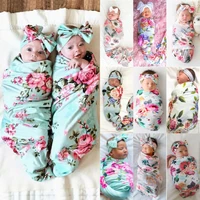 cotton swaddle blanket newborn baby infant wrap floral sleeping bag