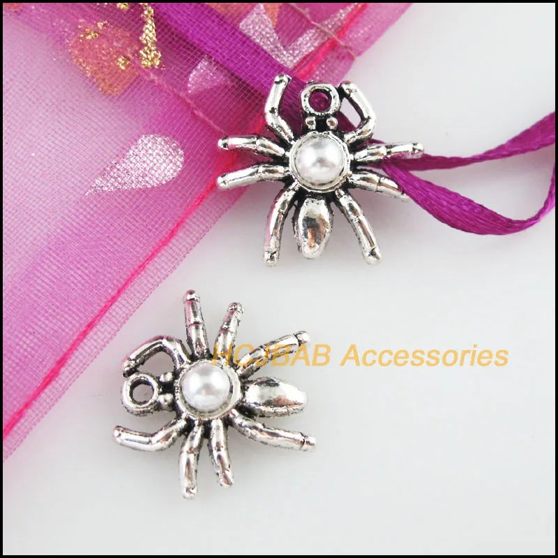 Модные подвески в виде животных паука 20 шт. тибетские серебряные стиле ретро с