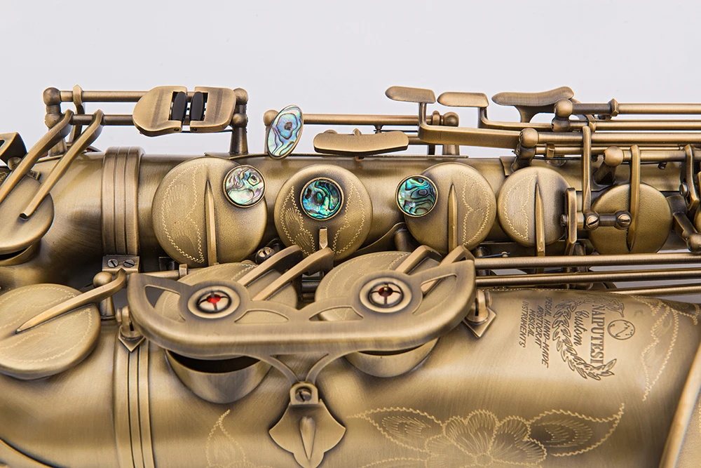 Vintage Sand Gold NAIPUTESI NT- 802 Key Type Alto Saxophone Antique Copper Simulation alto sax abalone buckle piece Accept OEM | Спорт и