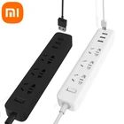 Оригинальный электрический удлинитель для умного дома Xiaomi Быстрая зарядка 3 USB + 3 розетки Стандартный переходник удлинитель ЕС Великобритания