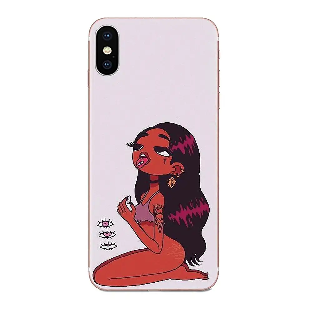 Прозрачный чехол из ТПУ для Sony Xperia Z Z1 Z2 Z3 Z4 Z5 compact Mini M2 M4 M5 T3 E3 E5 XA XA1 XZ Premium Black Girl |