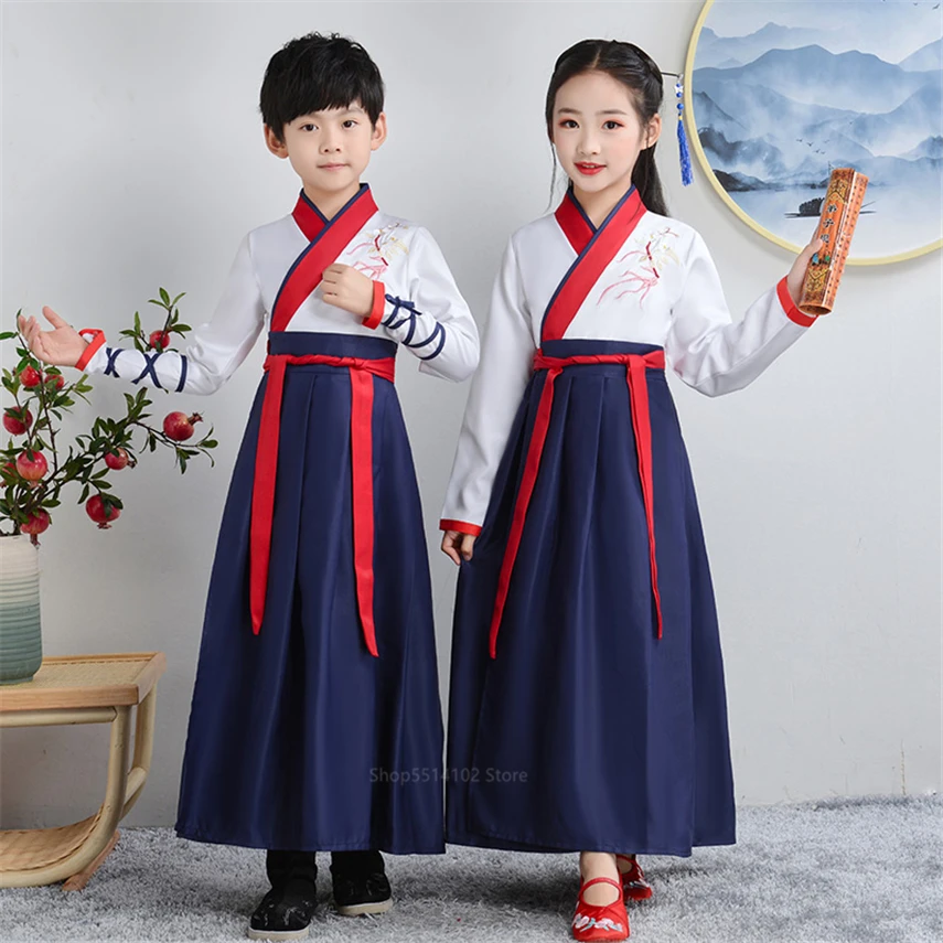 Комплект одежды для мальчиков и девочек традиционный китайский комплект с