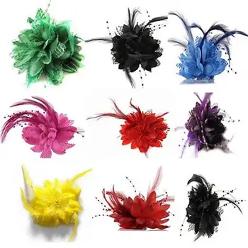 Fashion Flower Feather Bead Corsage Hairband Pin Wedding Headwear Decor Gift Hair Clip Apparel Accessories New Headwear 3