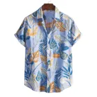 Гавайская рубашка мужская с коротким рукавом, Повседневная блузка из хлопка и льна, с принтом в этническом стиле, винтажные Свободные Штаны для пар, Гавайский стиль
