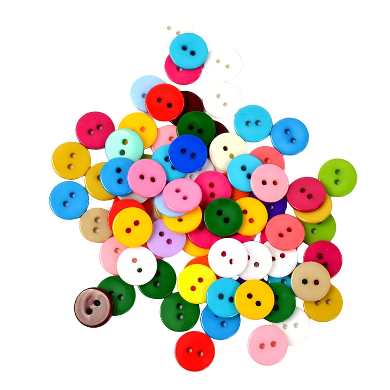 

10Pcs/100Pcs/200Pcs Round Resin Snaps Button Fasteners 2 Holes 8mm Garment Sewing Accessories Button( Mixed color)