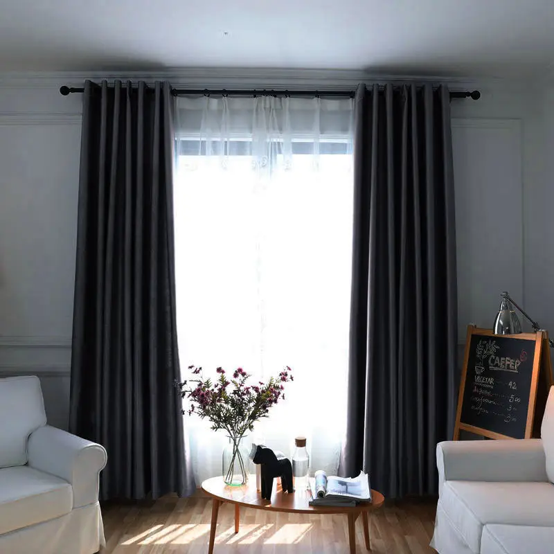 

Modern Blackout Curtains for Living Room Thickening Curtain for Bedroom Window Drapes Modern Cortinas Grey