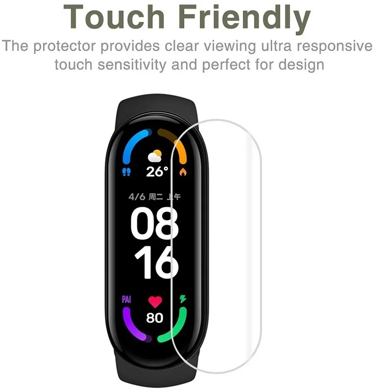 Защитная пленка с полным покрытием экрана для Xiaomi Mi Band 6 5 4 3 2 защитная из фольги