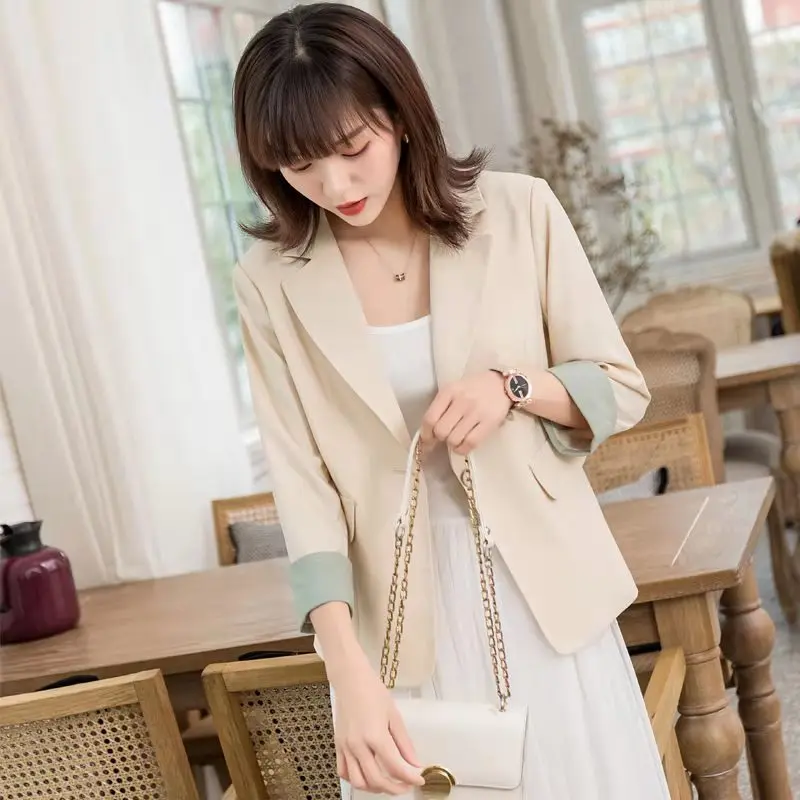 Новинка летние блейзеры Женская Весенняя куртка во французском стиле