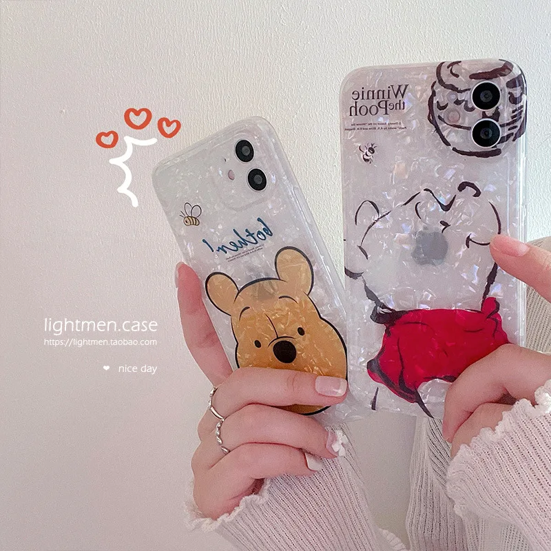 

Disney Winnie the Pooh Cartoon Mobile Phone Case for iPhone 7/8 plus x/xs xr xsmax 11 pro max 12pro max Cute cellphone Shell