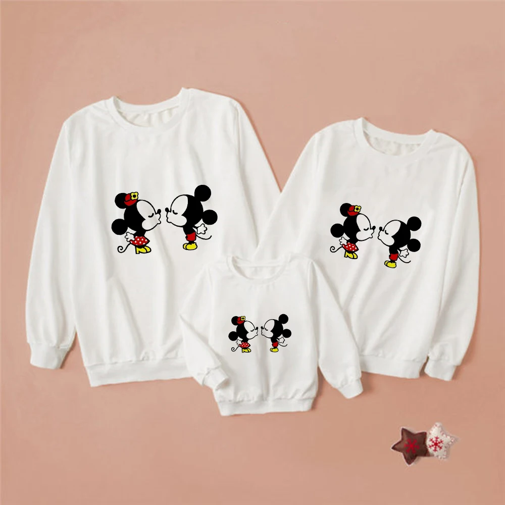 

Minnie and Mickey Cartoon Unisex Hoodies Friends Versatile Print Clothes Top Beautiful Disney Brand Family Streetwear Sweatshirt
