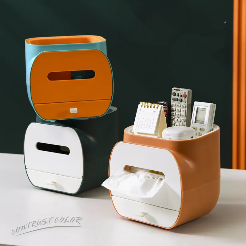 

18.5*17cm Creative Lovely Simple Multifunctional Napkin Tissue Box For Dining Table Desktop Paper Holder Dresser Storage Box