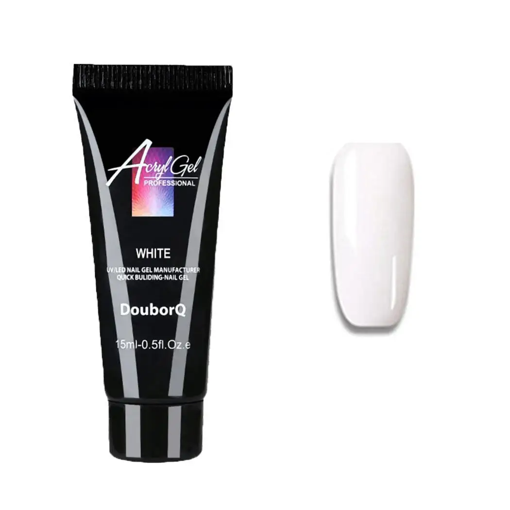 Строитель гель поли для ногтей быстросохнущая фототерапия 15 мл Расширение белый