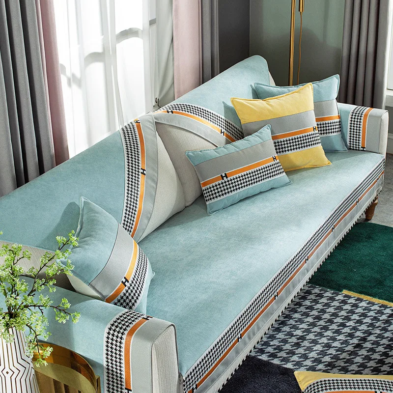 Позолоченный утолщенный чехол для дивана в гостиную мягкий подушка однотонный