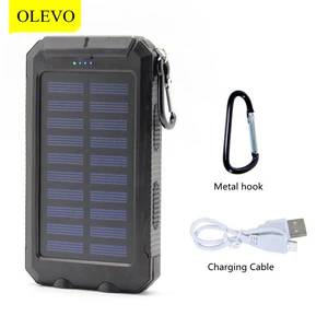 solar power bank 10000mah large capacity portable charger outdoor power bank led waterproof powerbank for xiaomi huawei iphone free global shipping