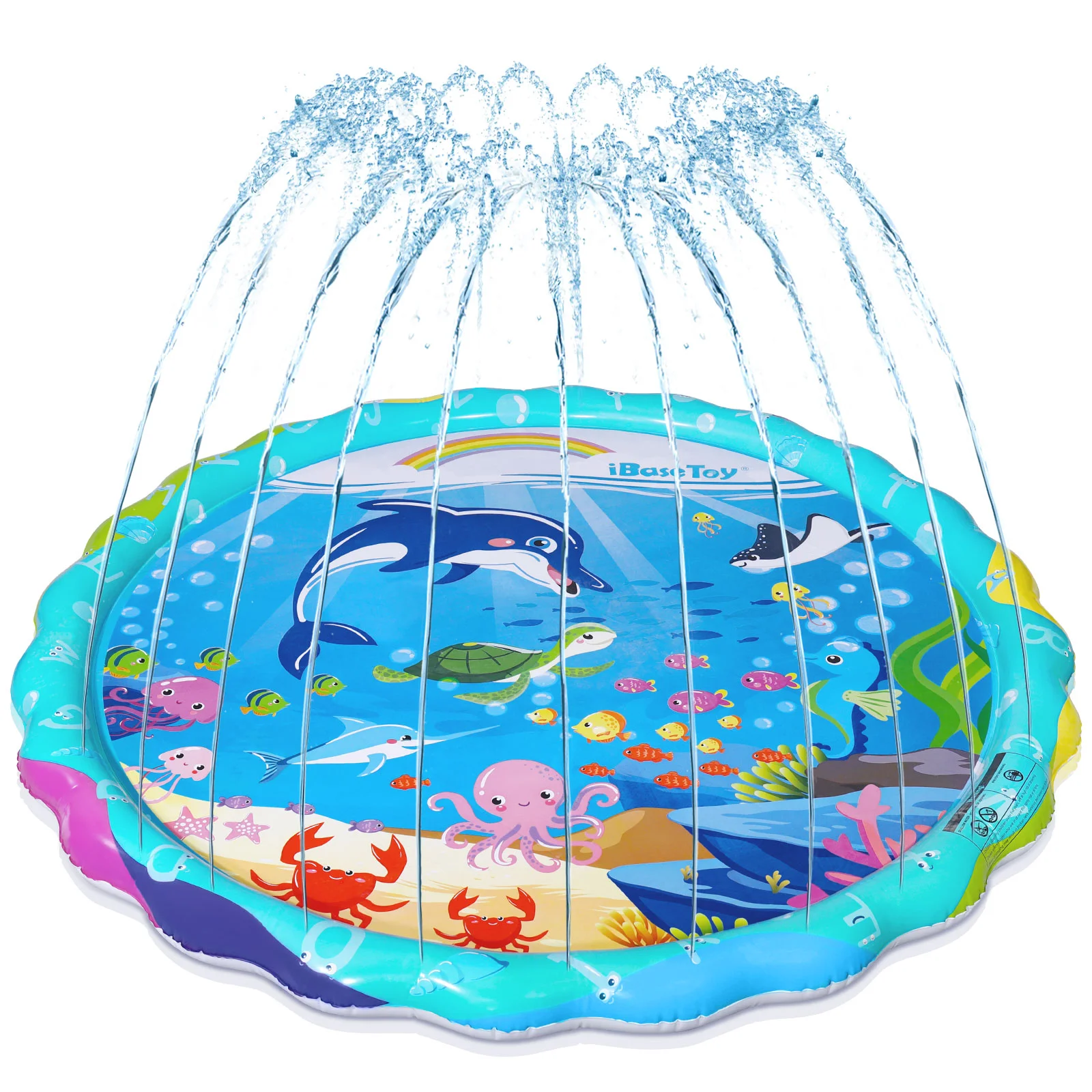 

Игровой коврик IBASETOY из ПВХ, Дождеватель для игр в воде, коврик для распыления воды для наружного бассейна, сада, парка