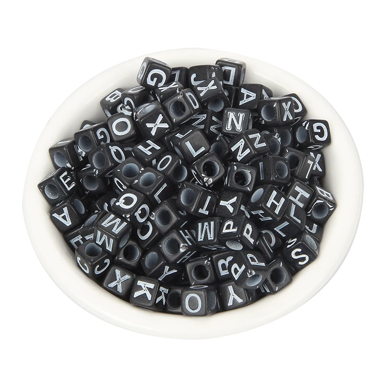 200 шт разноцветные акриловые бусины с буквенным принтом 6 мм для украшения