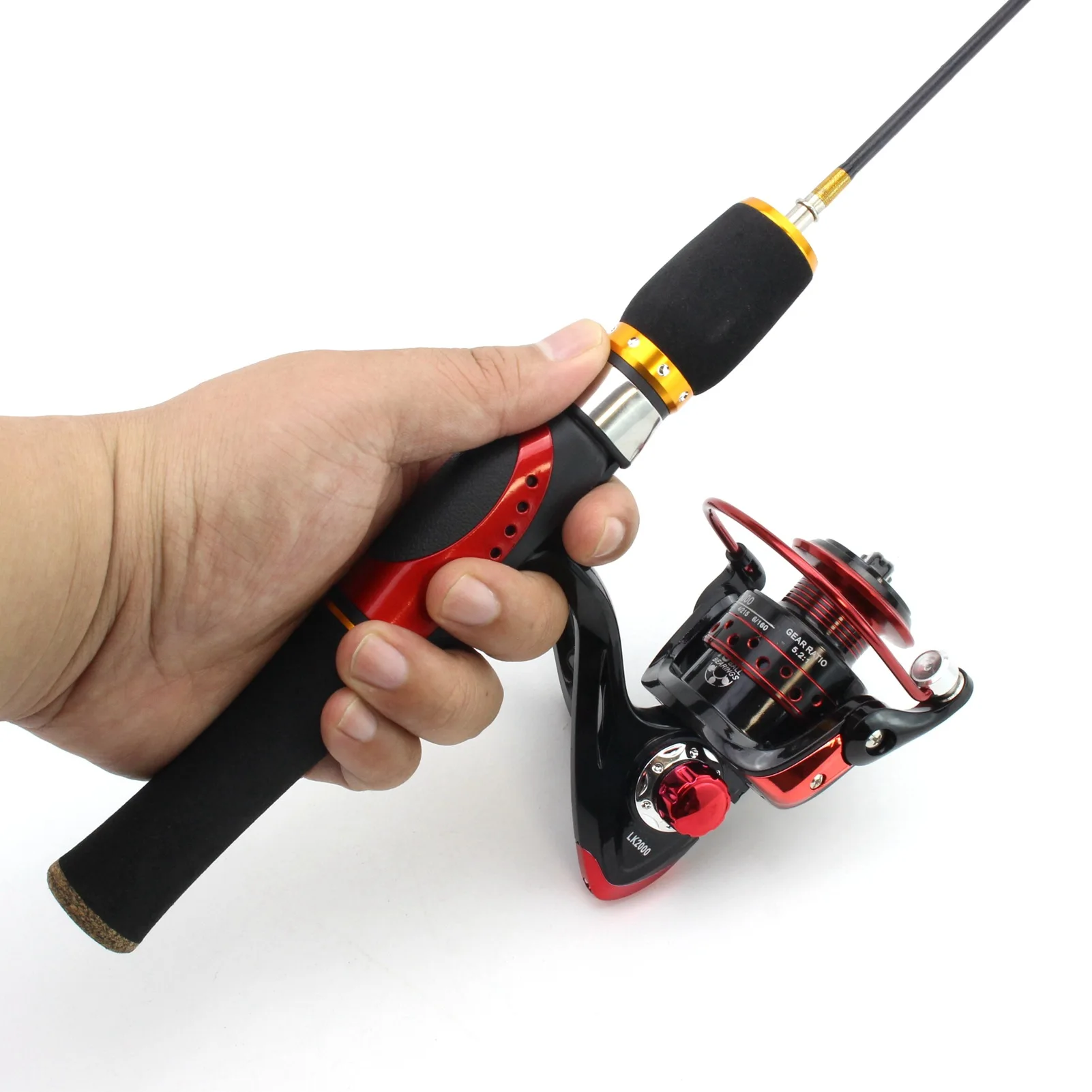 New Ice Fishing Rod and Reel Combo Ultralight Carbon Fiber 67cm 2Tips Raft Winter Maximum Fishing Weight 4kg Short Spinning Pole enlarge