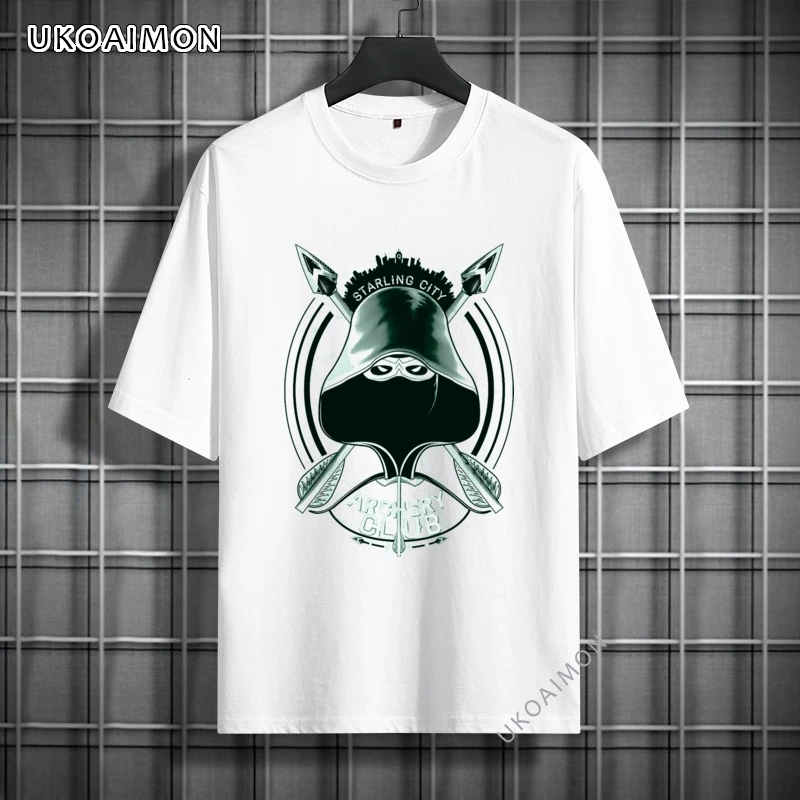 

Archery Club Pure Cotton Street T-Shirt Retro Simple Style T Shirts Crew Neck O Neck T Shirt Graphic Party T-Shirts