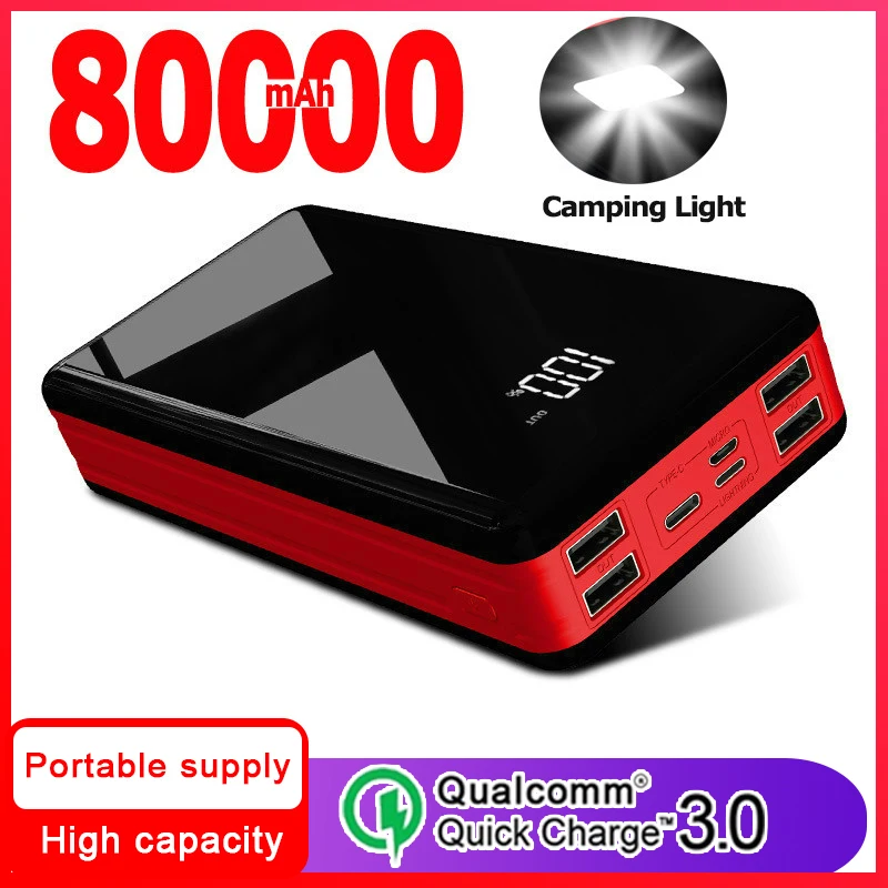 Портативное зарядное устройство с 4usb портами 80000 мАч|Внешние аккумуляторы| |