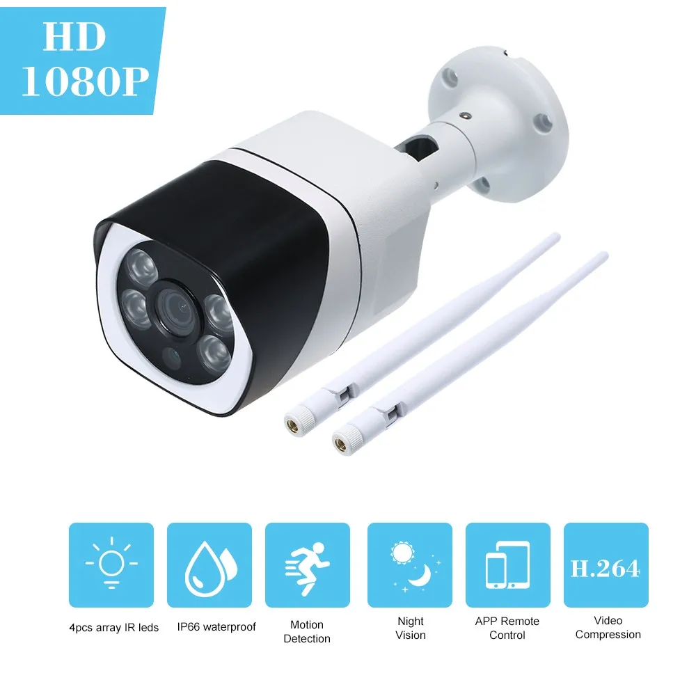 

1080P HD Bullet 2.4Ghz 5Ghz Dual Band WIFI IP Camera1/3'' CMOS Sensor Motion Detection IP66 Waterproof Night Vision Monitor