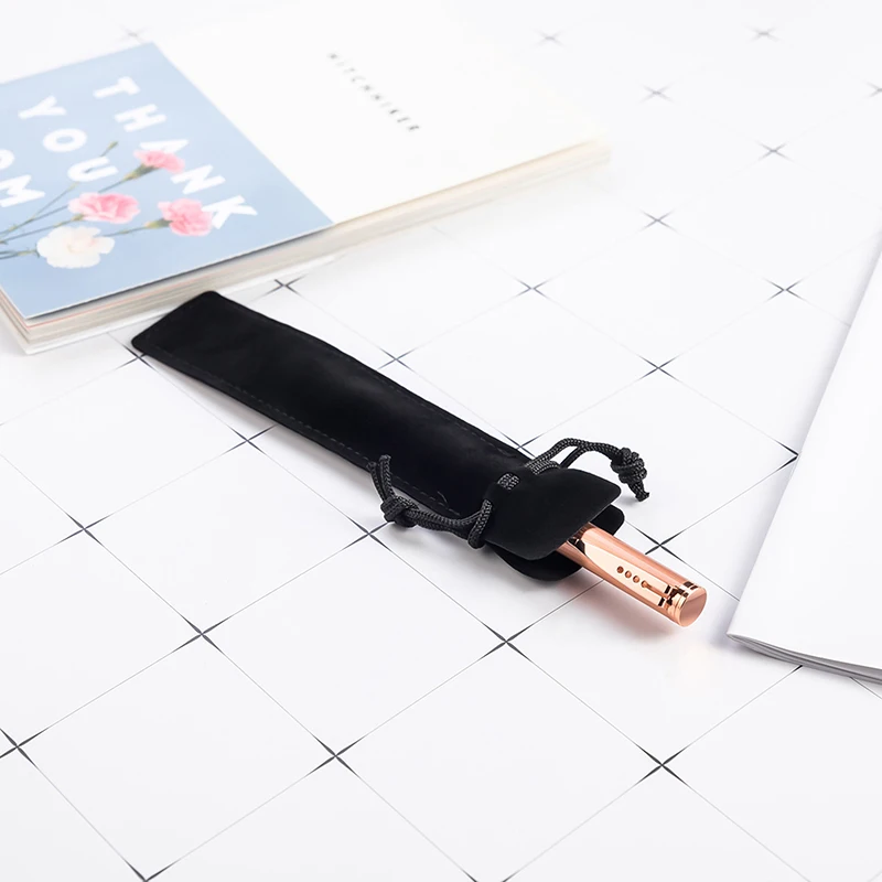 Пенал бархатный на шнурке для ручек маленький тканевый чехол хранения