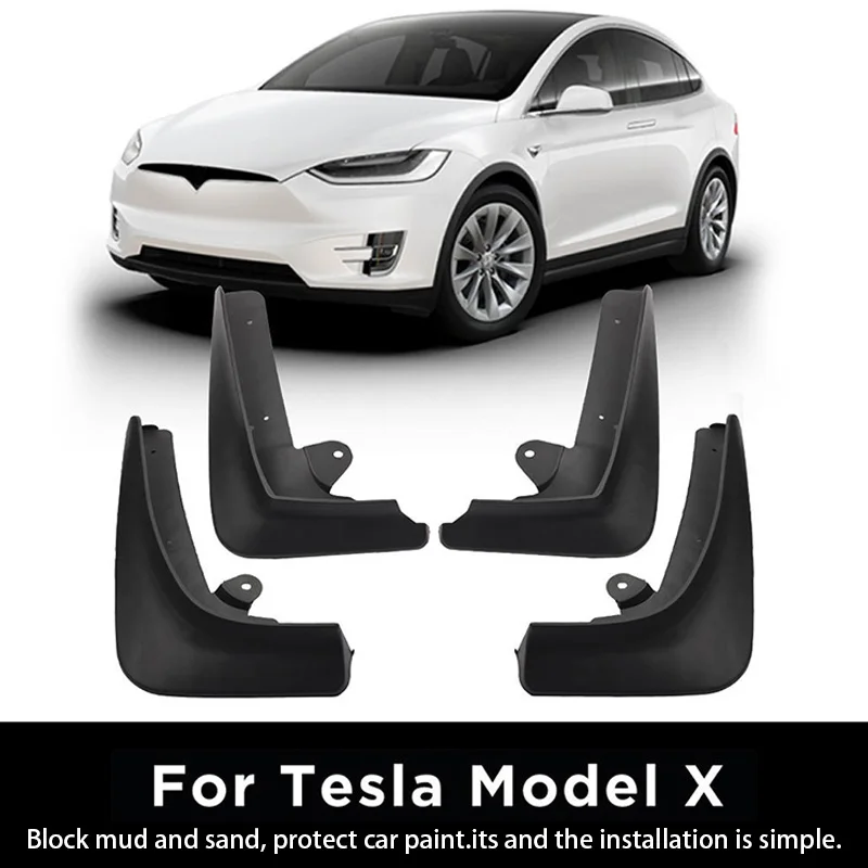 

4pcs/Set Molded Mud Flaps For Tesla Model X ModelX 2015-on Mudflaps Splash Guards Mud Flap Mudguards Fender Car Accessories