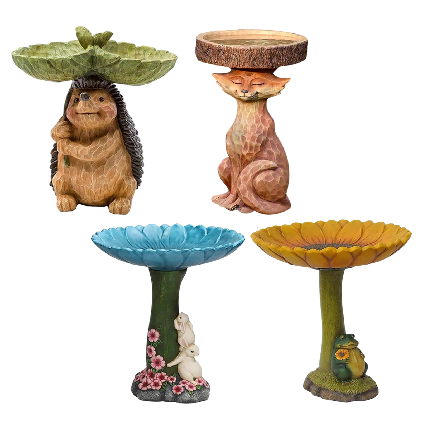 

Outdoor Garden Bird Bath Statue Retro Home Crafts Resin Yard Birdfeeder Birdbath Craft Patio Courtyard Landscape Ornament