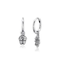 gpy earrings for women acorn leaf hoop earring pendientes kolczyki earings aretes brincos 925 sterling silver fashion jewelry