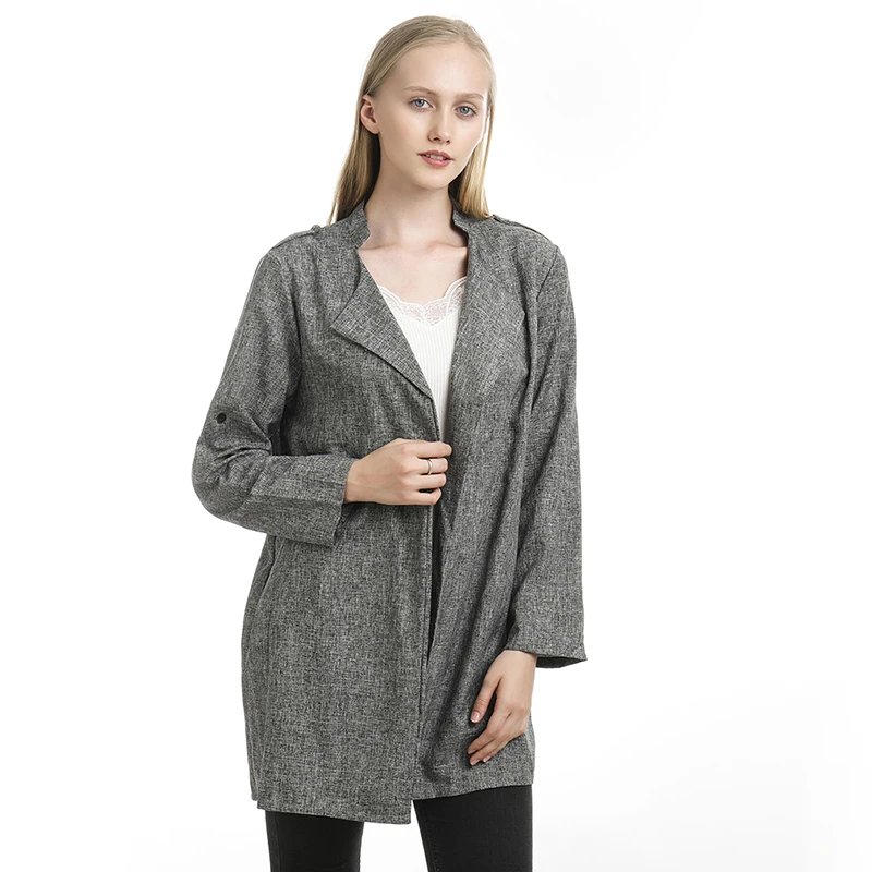 Лидер продаж Осеннее Женское пальто большого размера Женская Длинная Верхняя