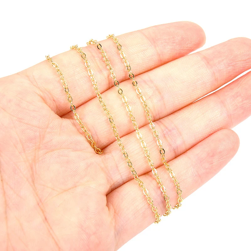 Латунные жемчужные бусины 1 метр золотого цвета цепочки для ожерелья ювелирные