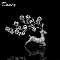 donia jewelry fashion cute micro set aaa zircon deer brooch brooch high grade coat brooch wild animal brooch scarf pin