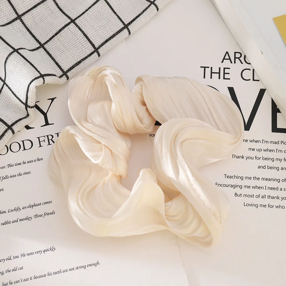 

Solid Color Silky Satin Scrunchie Elastic Hair Bands Girls Fashion Candy Color Ponytail Holder Hair Rope Headwear