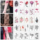 Наклейки для девочек, татуировки, временные сексуальные художественные маленькие цветы, шейный купол с искусственными водонепроницаемыми татуировками, женские татуировки