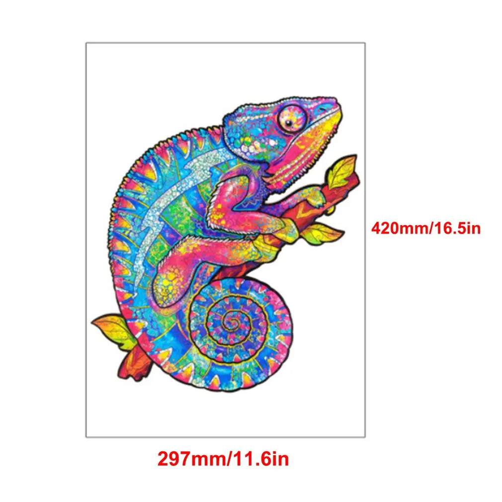 

Alien Lizard Wooden Puzzle Irregular Animal Jigsaw Puzzle Holiday Gifts Improve Concentration Children Adults Toy