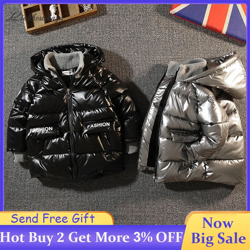 Куртка для мальчиков 2020 г. Зимнее повседневное пальто с капюшоном детская теплая